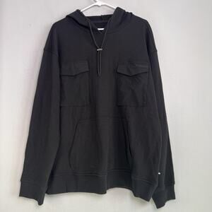 Edgar & Ash Men's Oversized Fit Hooded Sweatshirt Black Sz XL Street wear Boho